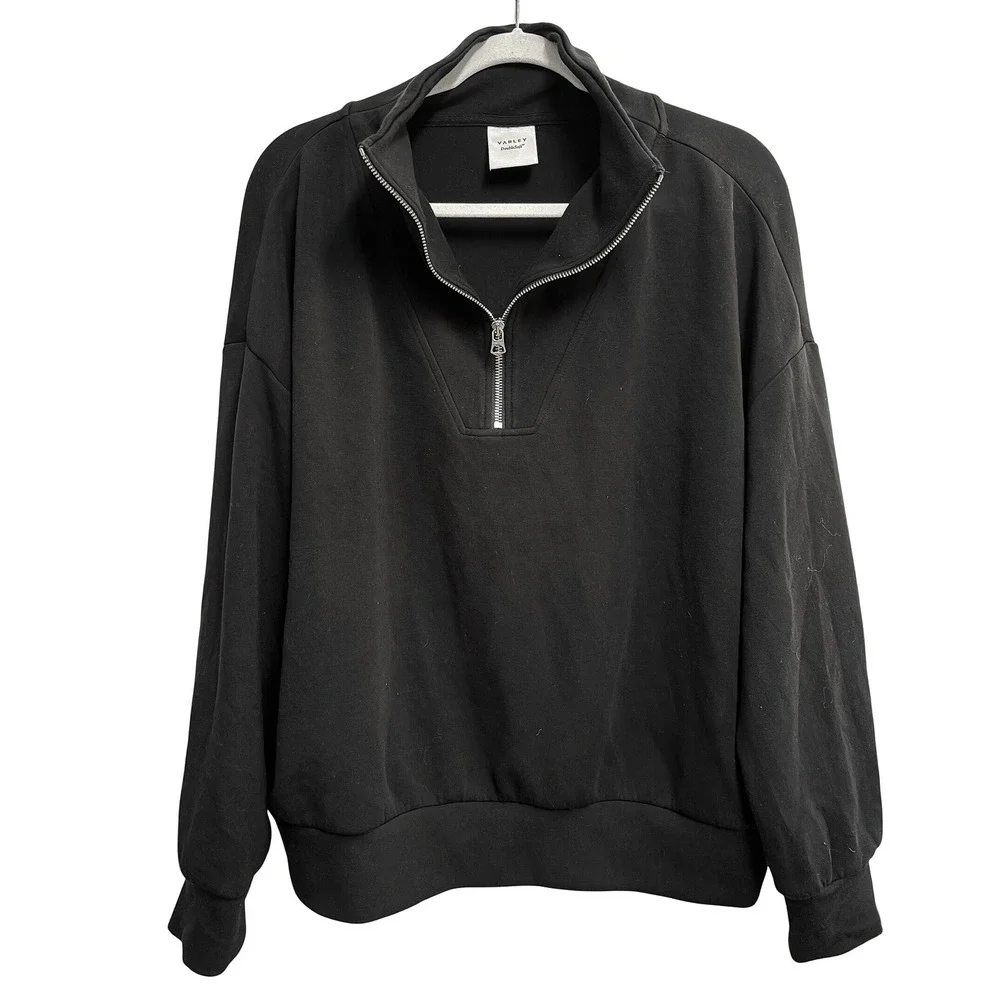 Varley Hawley DoubleSoft Half Zip Pullover Sweatshirt Black XL - Picture 6 of 11